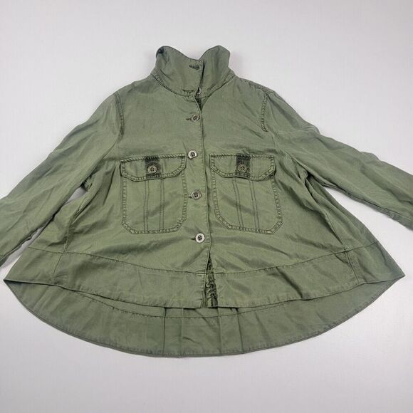 Anthropologie Marrakech Women's Medium Lightweight Shirt Jacket Military Green - Picture 4 of 13